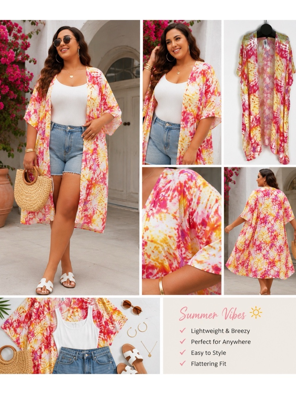 TORRID Tie Dye Maxi Kimono Top